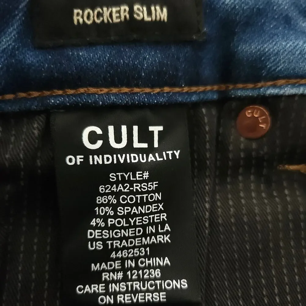 CULT OF INDIVIDUALITY Rocker Slim Jeans Men sz 29x33 Blue NWT | MSRP $239